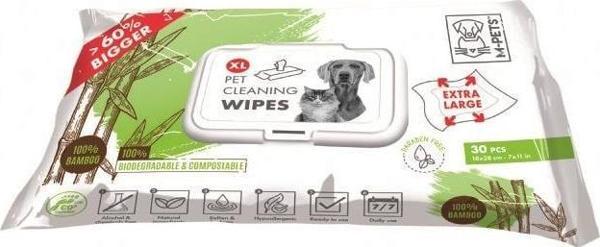 M-Pets Bamboo XL Kediler/Köpekler İçin Temizleme Mendili 30lu - Image 1