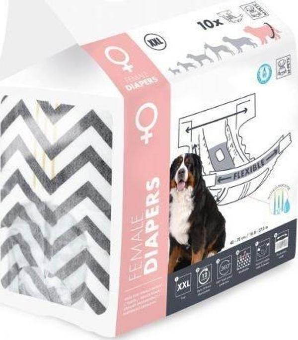 M-Pets Diapers Dişi Köpekler İçin Külot (XXL) 10lu - Image 1