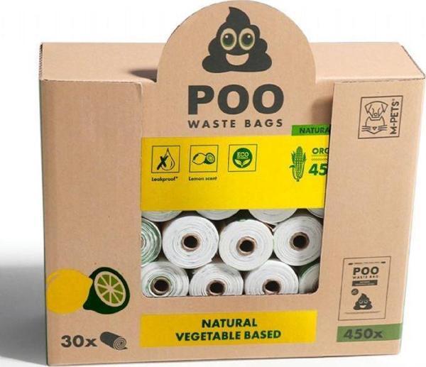 M-Pets Dışkı Toplama Poşeti 15 Yaprak Limon Kokulu 30lu Paket - Image 1