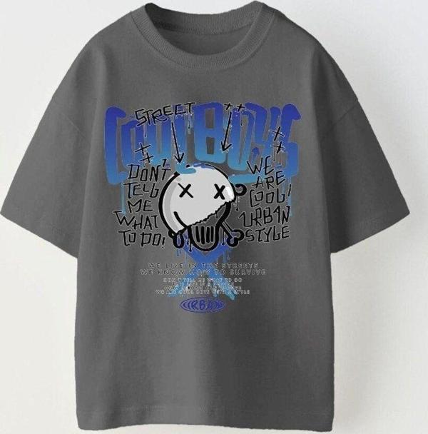 The Champ Clothing Cool Boys Yazılı Baskılı Füme Çocuk T-Shirt - Image 1