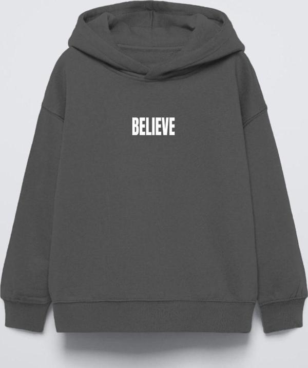 The Champ Clothing Futbol Tasarım Believe  Baskılı Kapüşonlu Çocuk Sweatshirt - Image 1