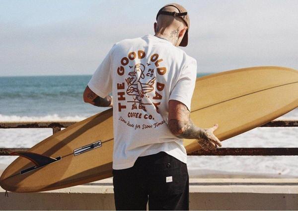 The Champ Clothing Bisiklet Yaka The Good Old Day Baskılı Oversize Erkek T-Shirt - Image 1