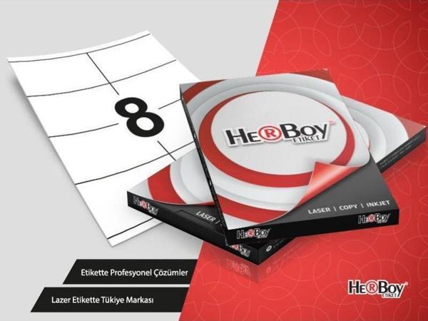 Herboy HB-1208 Beyaz Lazer Etiket A4, 105mm x 70mm - Image 1