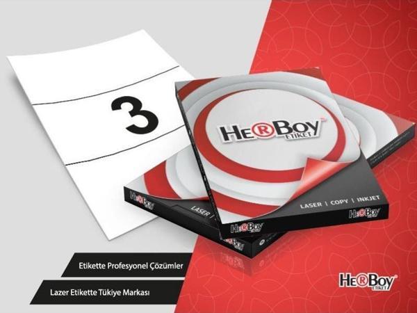 Herboy HB-1003 Beyaz Lazer Etiket A4, 210mm x 99mm - Image 1