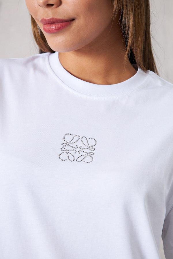 The Champ Clothing Taş Baskılı Beyaz Kadın T-Shirt - Image 1