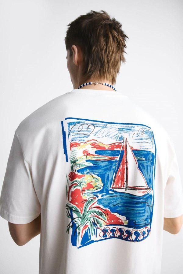 The Champ Clothing Bisiklet Yaka Le Vieux Baskılı Oversize Erkek T-Shirt - Image 1