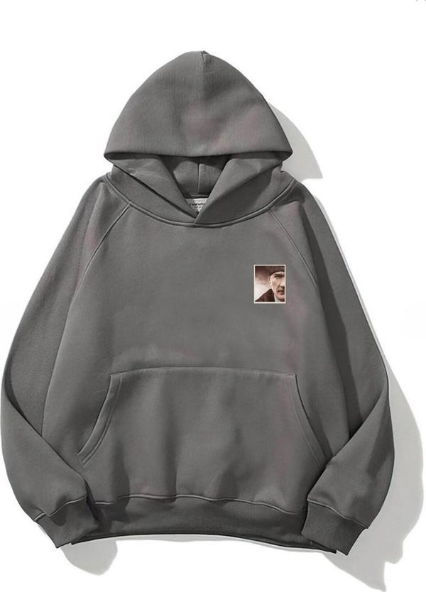 The Champ Clothing Kapüşonlu Içi Polar Mustafa Kemal Atatürk Baskılı Füme Unisex Sweatshirt - Image 1