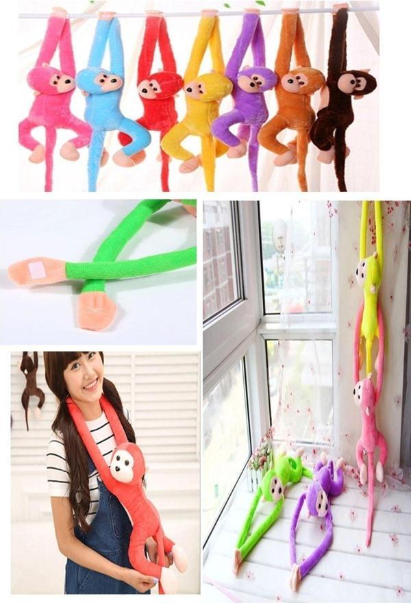 Çağrı Boyuna Sarılan Peluş Maymun Sesli Asılabilen Pelüş Maymun Uyku Arkadaşı 6 Renk Kahverengi - Image 1