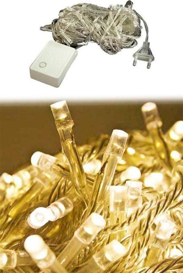 Toprockstore 100 Ledli Fişli Led, Dekor Lambası 10M Günışığı Yılbaşı Ağacı Işığı - Sarı - Image 1