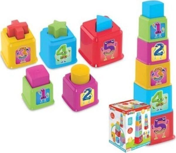 Dede Oyuncak Kare Kule Bultak Çocuk Gelişim Seti 10 Parça - Image 1