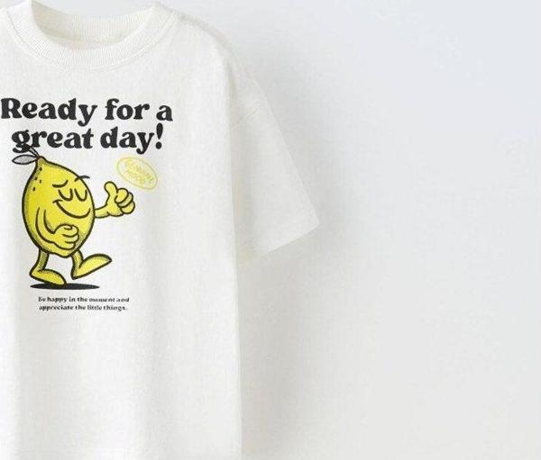 The Champ Clothing Ready For A Great Day! Baskılı Beyaz Çocuk T-Shırt - Image 1
