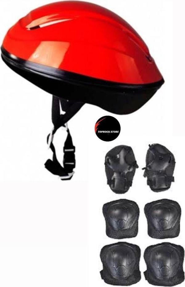Toprockstore Çocuk Kask Dizlik Dirseklik Ellik Set 7 Parça Scooter Bisiklet Paten Kaykay Koruyucu Set - Image 1