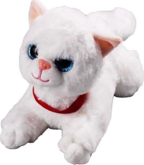 Toprockstore Miyavlayan Sesli Kedi Peluş Oyuncak Uyku Arkadaşı Hediyelik Peluş Yatan Kedi 35 Cm - Image 1