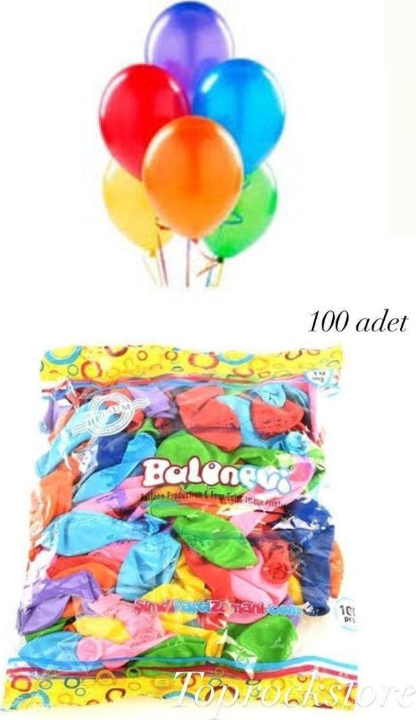 Toprockstore Renkli Balon 100 Adet 10 Inç - Image 1