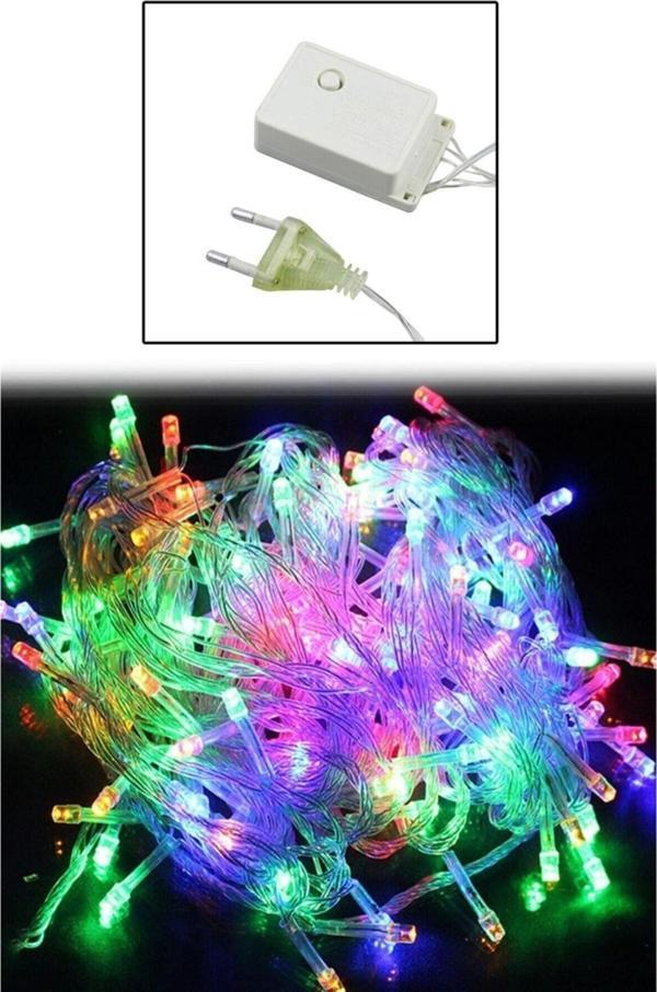 Toprockstore Renkli Işık Zinciri 10 Metre 100 Ledli 8 Fonksiyonlu Fişli Rgb Led Lamba - Image 1