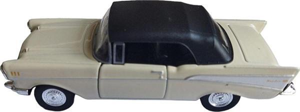 Welly Lisanslı 1957 Chevrolet Bel Air Çek Bırak Model Metal Araba (1:34) Krem - Image 1