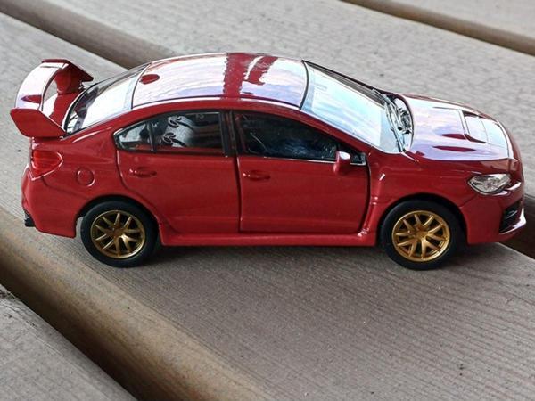 Welly Lisanslı Subaru Wrz Stı Çek Bırak Model Metal Araba (1:34) 43693D Kırmızı - Image 1