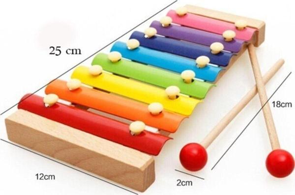 Wooden Toys Eğitici Ksilofon 8 Nota 8 Ton 25 Cm 8 Tuşlu Sesli Selefon Oyuncak Hmh-024 - Image 1