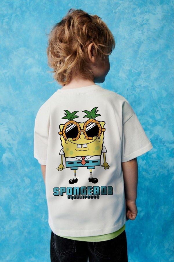 The Champ Clothing Spongebob Baskılı Beyaz Çocuk T-Shırt - Image 1