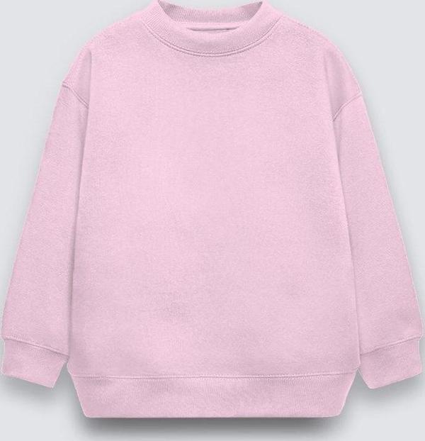The Champ Clothing Pembe Çocuk Basic Bisiklet Yaka Içi Polar Oversize Sweatshirt - Image 1