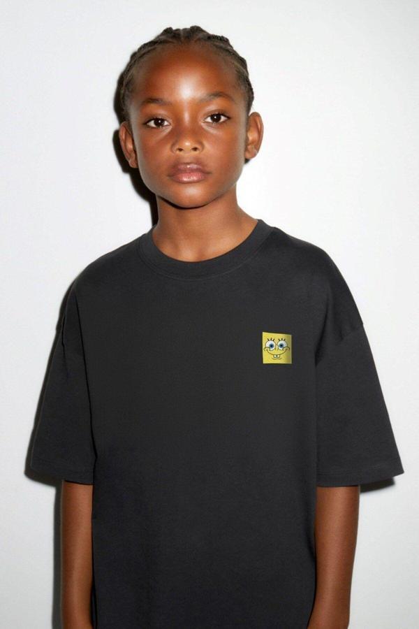 The Champ Clothing The Champ Spongebob Baskılı Siyah Çocuk T-Shırt - Image 1