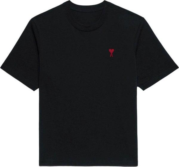 The Champ Clothing Kalp Tasarım Baskılı Siyah Unısex T-Shirt - Image 1