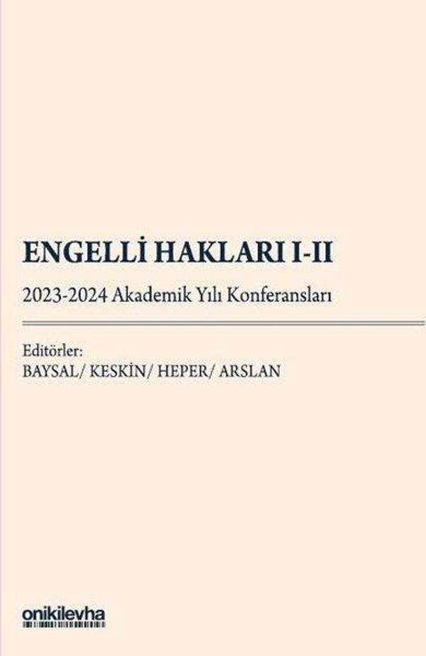 Engelli Hakları 1 - 2 - 2023 - 2024 Akademik Yılı Konferansları - On İki Levha Yayıncılık - Image 1