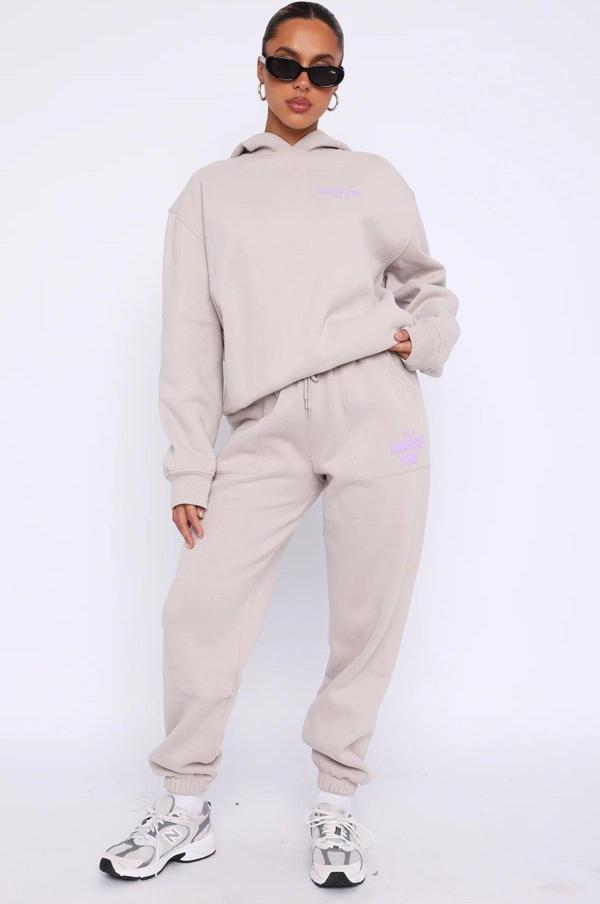 The Champ Clothing White Fox Kadın Taş Bel Lastikli Cepli Pembe Vol 3 Baskılı Paça Lastikli Eşofman Alt - Image 1