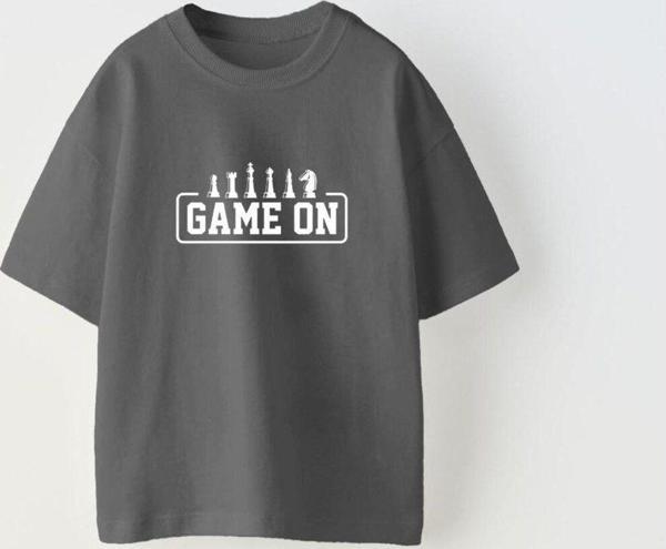 The Champ Clothing Game On Yazılı Satranç Tasarım Baskılı Füme Çocuk T-Shirt - Image 1