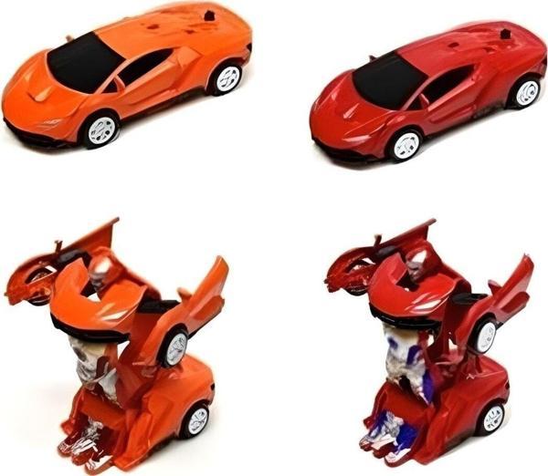 Caglars Transformers Robot Çek Bırak 1:32 Kendinden Robota Dönüşebilen Metal Araba - Image 1