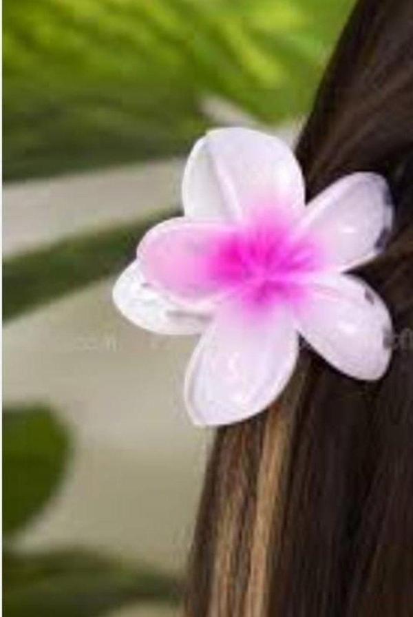 BEYAZ Çiçek (LOTUS) Saç Tokası Kadın  - Image 1