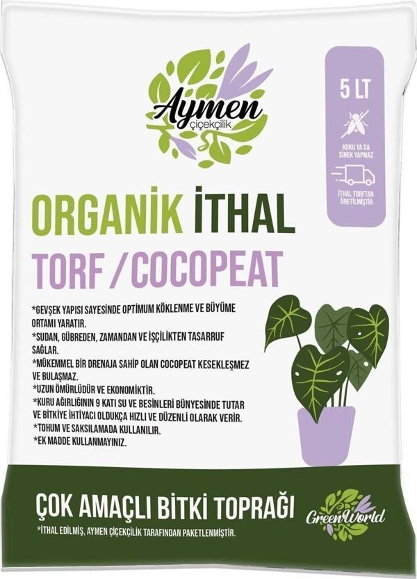 Aymen Çiçekçilik 5 Litre Ithal Torf Cocopeat Ponza Taşı Özel Karışım Saksı Harcı Bitki Toprağı - Kokopit - Image 1