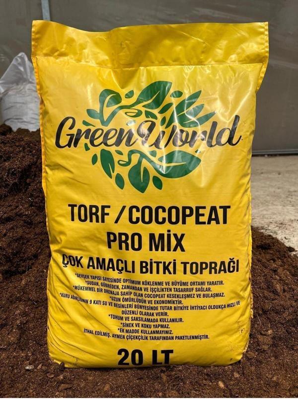 Green World 20 Litre Ithal Çok Amaçlı Bitki Toprağı Torf Cocopeat Ponza Taşı - Kokopit Özel Karışım Saksı Harcı - Image 1