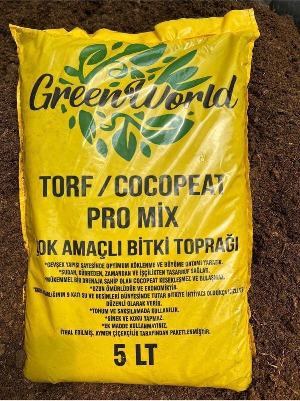 Green World 5 Litre Ithal Çok Amaçlı Bitki Toprağı Torf Cocopeat Ponza Taşı- Kokopit Özel Karışım Saksı Harcı - Image 1