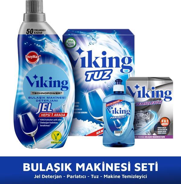 Bulaşık Makinesi Seti Jel Deterjan + 1,5 kg Tuz + Makine temizleyici toz + 450 ml Parlatıcı 4'lü Set - Image 1