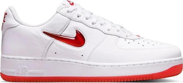 Nike Air Force 1 Low Retro Leather Sneaker Hakiki Deri Erkek Günlük Spor Ayakkabı Beyaz Kırmızı - Image 1