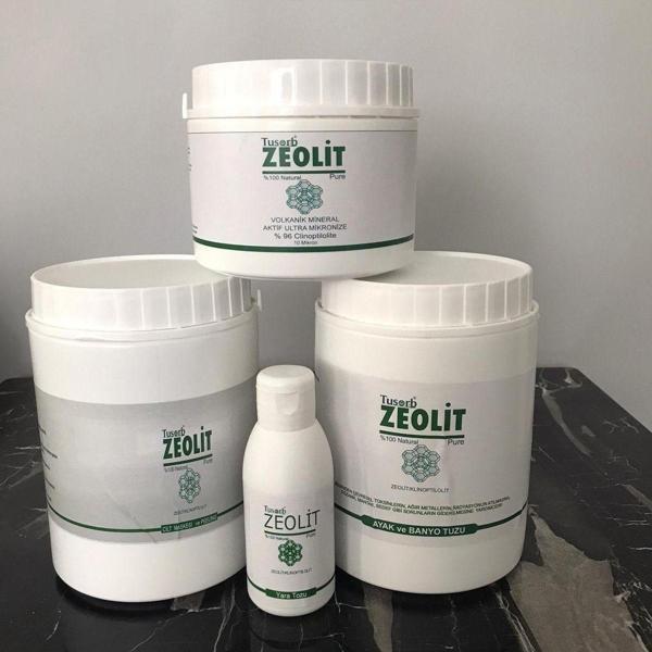 Tusorb 4Lü Set Zeolit Yara,Yanık Tozu, Cilt Maskesi, Banyo Ve Ayak Tozu,İçilebilir Zeolit Birlikte! - Image 1