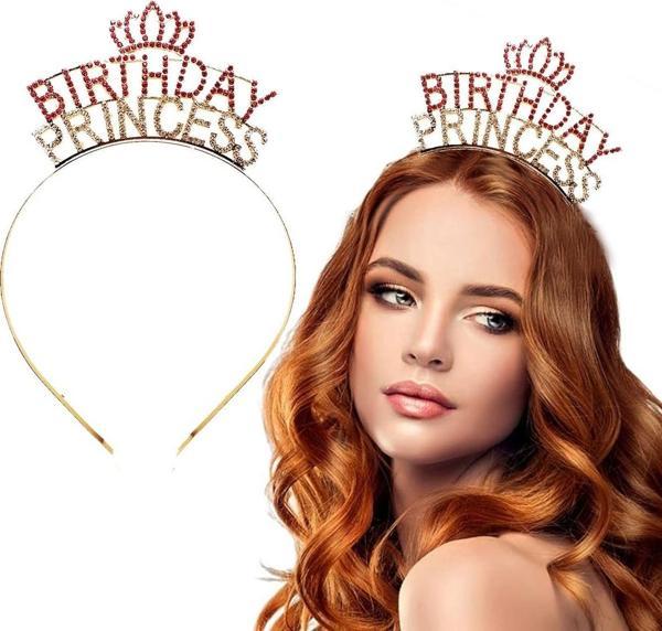 Birthday Princess Kristal Taç – Altın Kaplama - Image 1