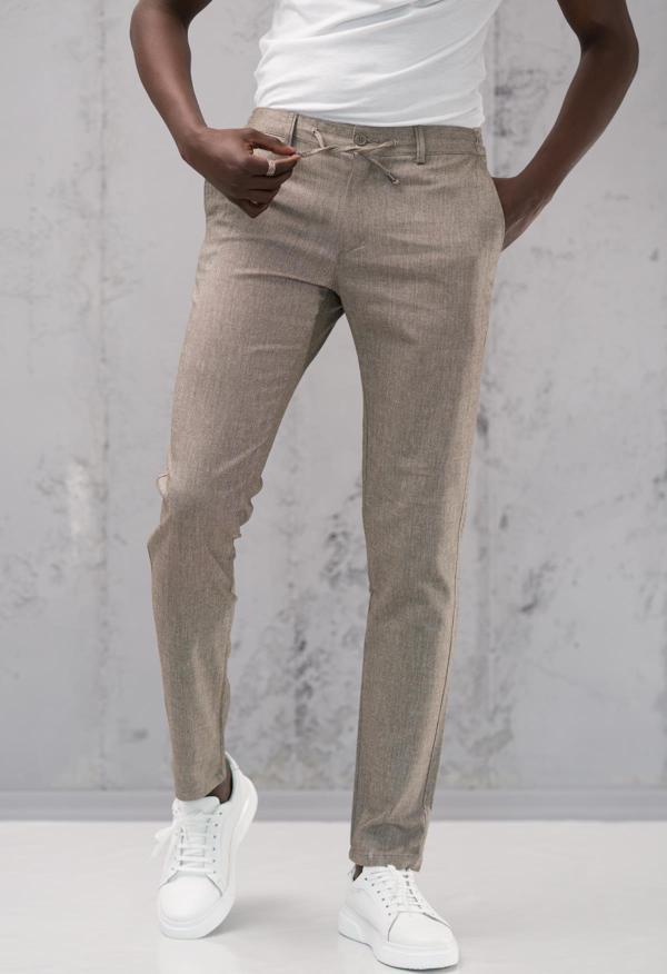 Beli Lastikli ve İplikli Slimfit Pamuklu Jogger Pantolon - Image 1