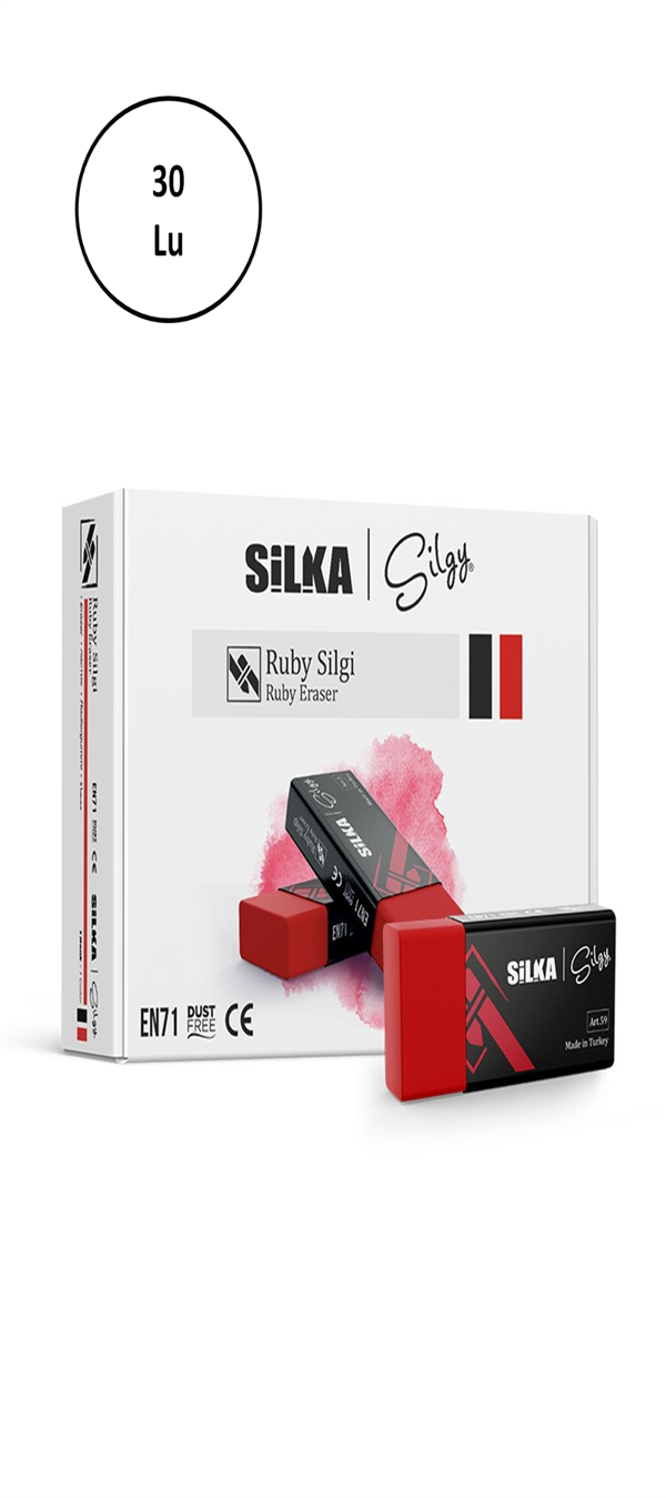 Silka Art.59 Ruby Kırmızı Sınav Silgisi 30'lu - Image 1