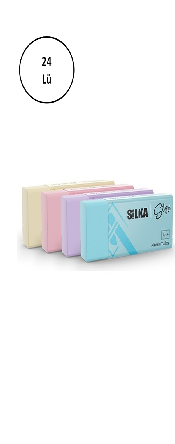 Silka Art.44 Pastel Orta Boy Sınav Silgisi 4'Lü 24'lü - Image 1