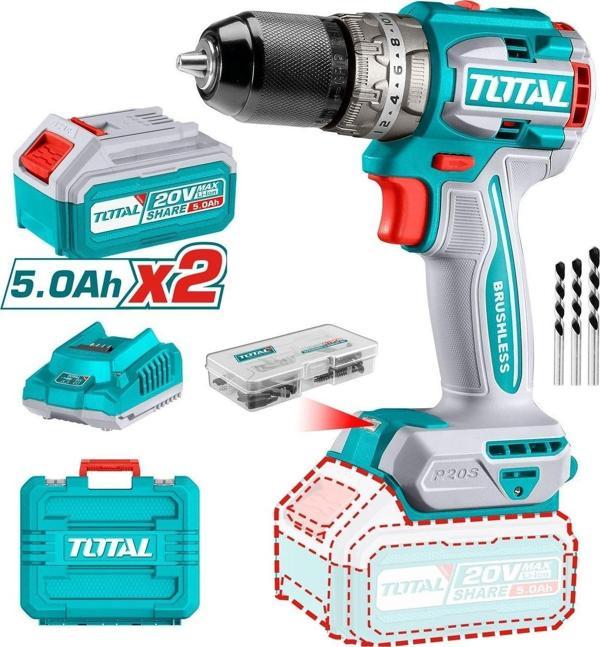 Total Li-ion Akülü Darbeli Matkap 2x5 Ah Akü TIDLI206028 - Image 1
