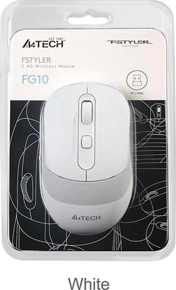 A4 Tech Fg10 Beyaz Nano Kablosuz Optik 2000 Dpı Mouse - Image 1