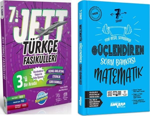 Ünlüler Yayınları 7. Sınıf Türkçe JETT Soru Fasikülleri ve Ankara Matematik Soru Bankası Seti 2 Kitap - Ünlüler Karması - Image 1