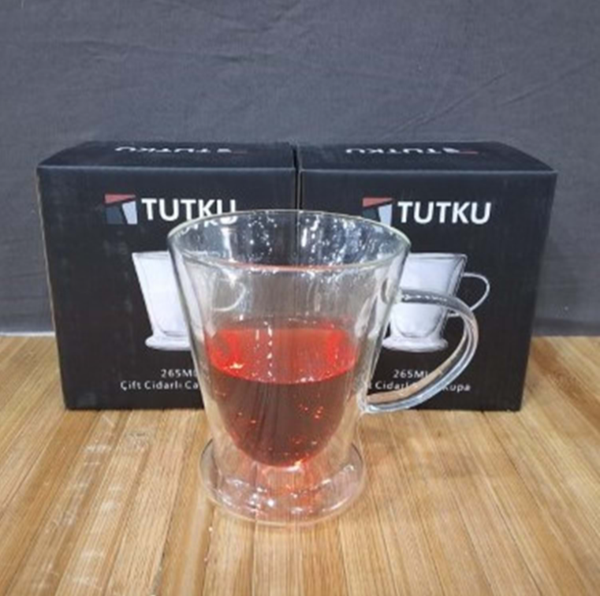 Çift Cidarlı Cam Kupa 265ml - Image 1