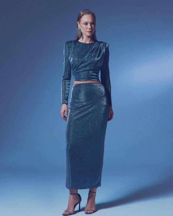 Simli Midi Etek - Antrasit - Image 1