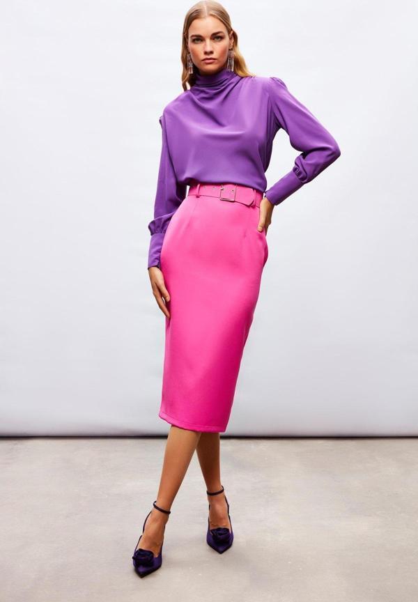 Kemerli Kalem Etek - Fuşya - Image 1