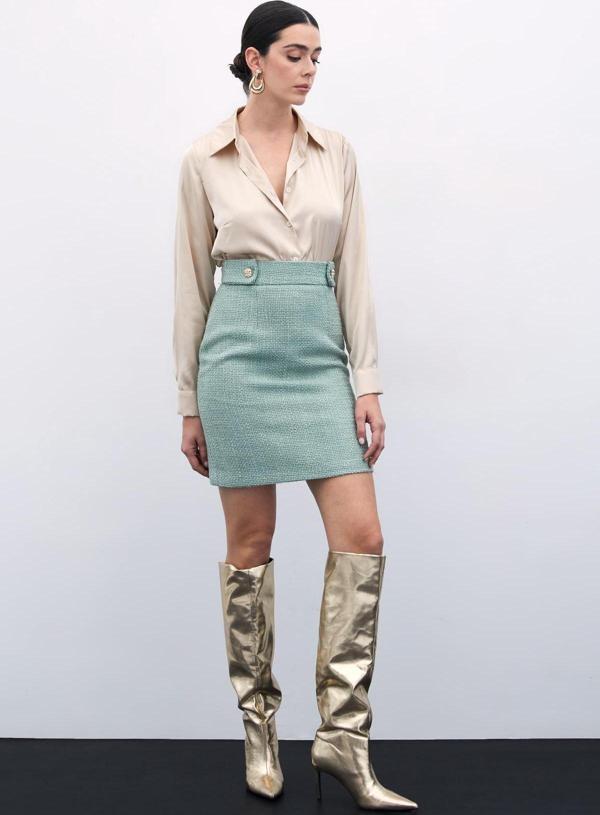 Mini Boy Tüvit Etek - Mint - Image 1