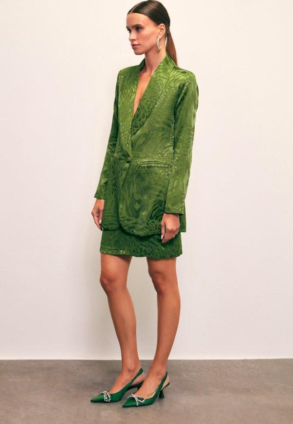 Jakarlı Çan Etek - Yeşil - Image 1