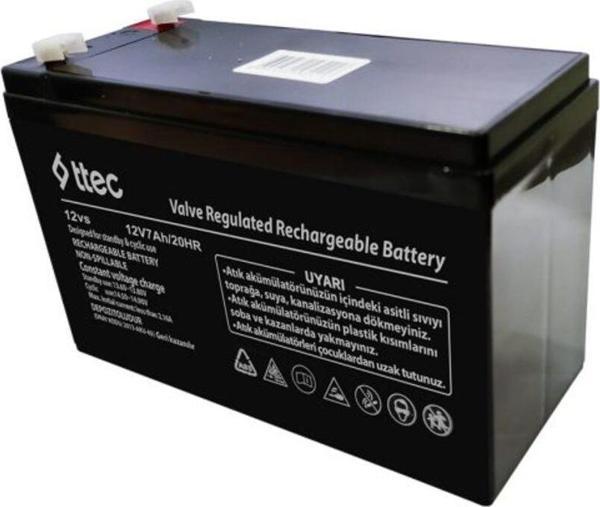 Ttec 12 Volt 7 Amper Akü 12v 7ah 20hr Bakımsız Kuru Akü - Image 1